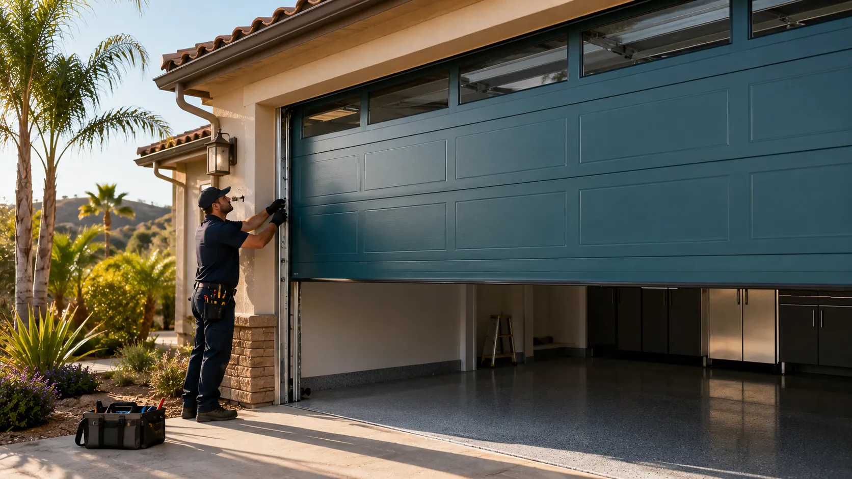 Garage door work on a home in Delray Beach