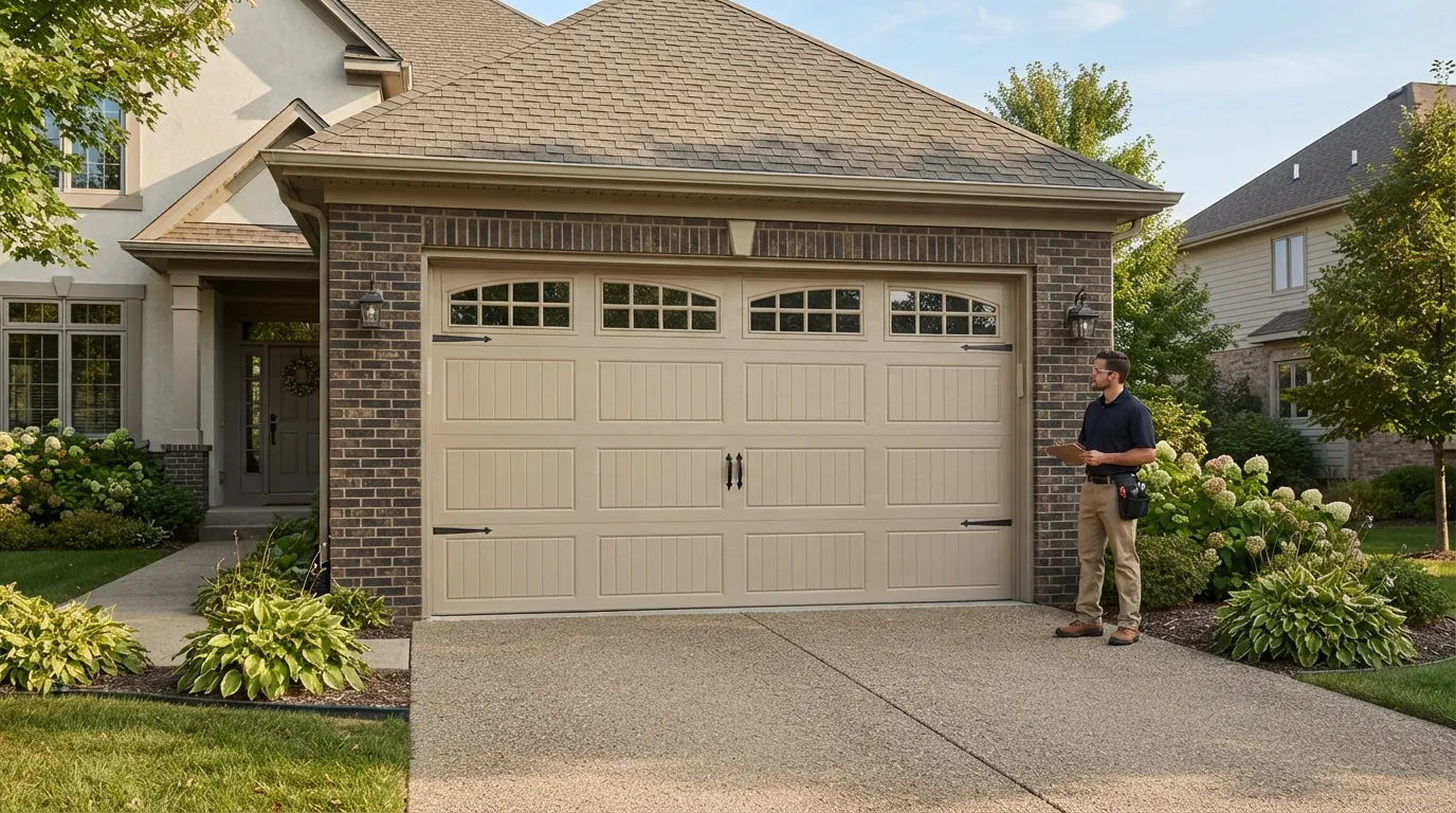 New residential garage door installed on a Delray Beach Florida home